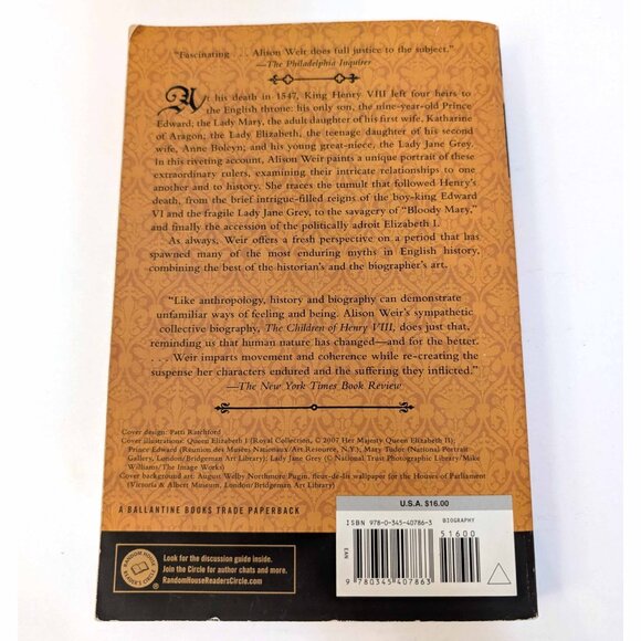 Alison Weir Paperback Books, The Life of Elizabeth, The Children of Henry VIII - Picture 10 of 15